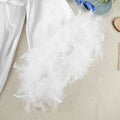 Feather Blush Kimono Robe Boudoir Wedding Floor Length | SAMAG