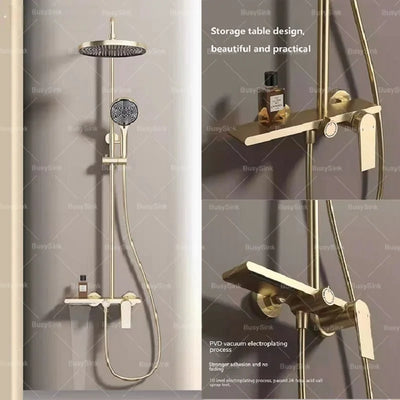 Golden Shower Set Bathroom Multi Function Spout Mixer | SAMAG