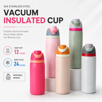 480/710ml Thermos Cup 304 Stainless Steel Straw/Direct | SAMAG