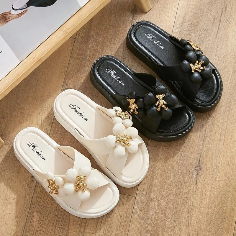 2025 Summer Women's Fashion Slippers - Thick Soled Non-slip Wear-resistant for Indoor & Outdoor