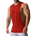 Casual Loose Men Vests Summer O-Neck Sleeveless Male Solid Color Big Side Split Tee Shirts  CBFS-23075