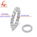 3mm or 2mm Round D VVS Moissanite Full Eternity Band S925 Silver Jewelry Women Engagement Gift Party - Visuel 2 | SAMAG