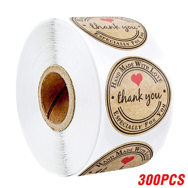 50-500pcs Kraft Paper Homemade With Love Stickers Scrapbooking For Envelope And Package Seal Labels Sticker Stationery Handmade