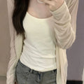 KING BRAND Women's Thin Silk Open Cardigan Sun Protection Vest V-neck Knitted Air Conditioning Outerwear Summer Casual Style