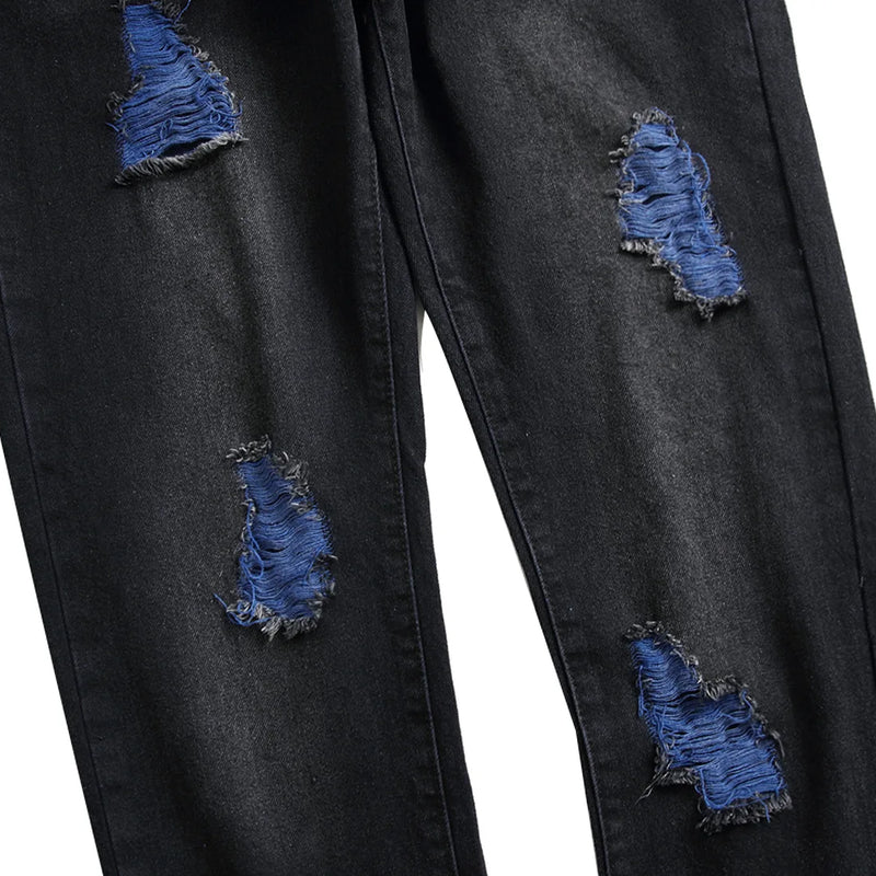 New Fall Collection: Men's Black Jeans, Blue Distressed | SAMAG