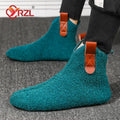 YRZL Cotton Shoes Male Boots Men Winter Warm Indoor Home Shoe Comfortable Plush Man Casual Shoes Soft  Anti-slip Walking Shoes