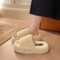 Winter New Simple Style Round Toe Women's Cotton Slippers 2026 Fashion Solid Color Open Toe Thick Soled Casual Women Shoes