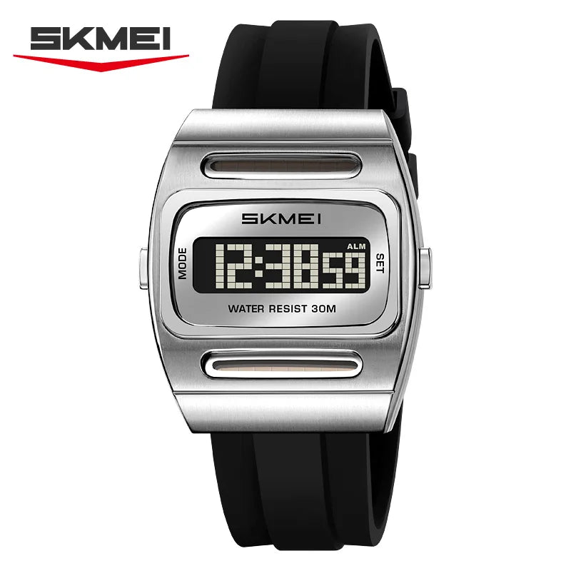 2563 Solar Power Casual Digital Sport's Watches Silicone Strap Led Waterproof Electronic Alarm Clock Gift - Visuel 8 | SAMAG