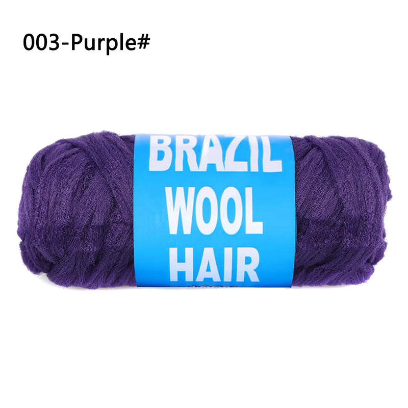 1pcs Brazilian Wool Hair Synthetic Crochet Hair Extensions for Women African Hair Yarn for Natural Black, Jumbo Braids