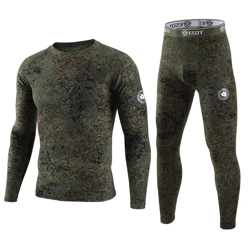 Winter Camouflage Men's Thermal Underwear Warm Sports Long Johns 2026 High Quality Elasticity Cycling Underwear Compression Set