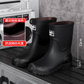 New Men's Style Rain Boots Fashion Mid-calf Waterproof Boots Work Warm Water Boots Wear-resistant Non-slip Fishing Rubber Shoes
