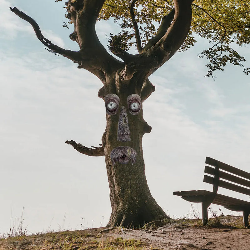 Resin Enchanting Garden With Tree Face Decoration Materials Multi Scene Application Bark Ghosts Face Garden Ornament Decor Face