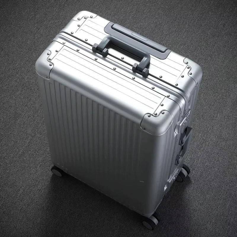 COLENARA High-quality Suitcase 20 Inches All Aluminum Magnesium Alloy Boarding Box 24" Men's Business Trolley Case Luggage