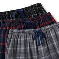 3pcs Men's Pajama Bottoms Autumn/Winter New Fashion Flannel Plaid Casual Sleeping Pants Elastic Waistband and Pocket