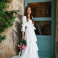 Verngo Rustic Boho Wedding Dress Vintage Lace A Line - View 4 | SAMAG