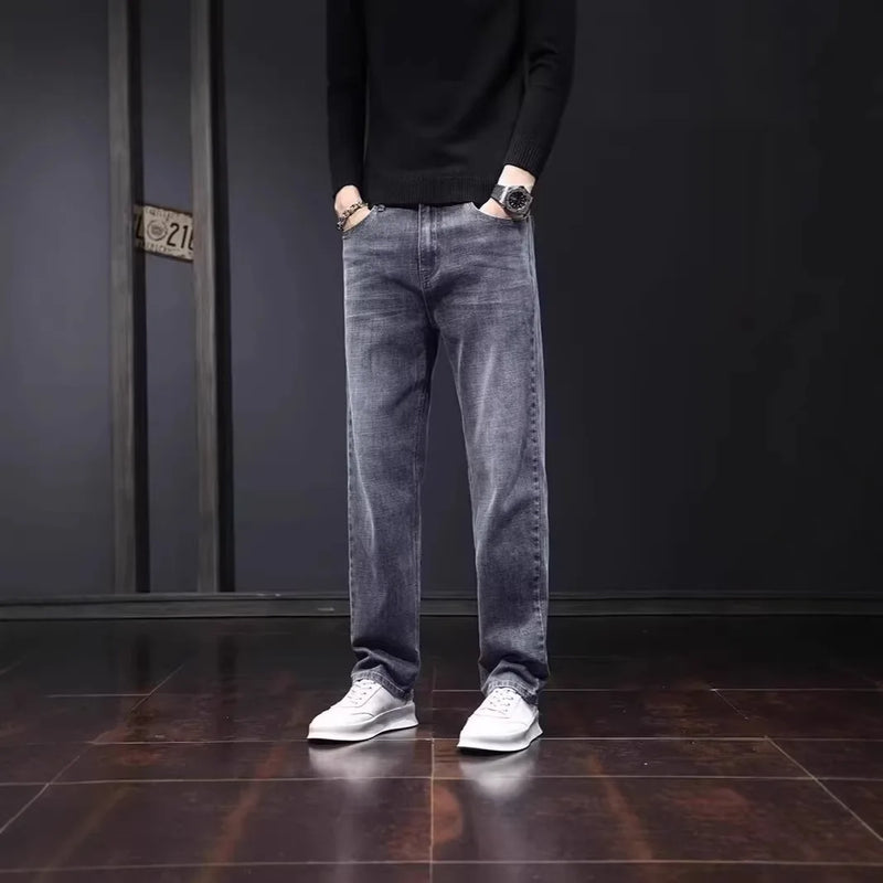Spring Autumn Elastic Denim Jeans Men's Casual Korean | SAMAG