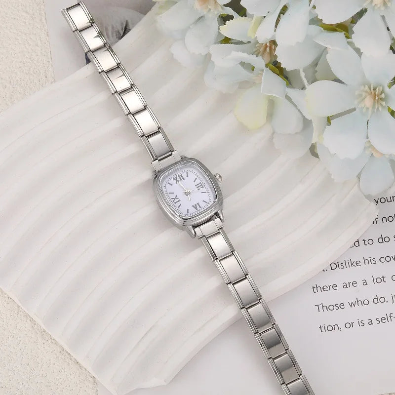 9MM Titanium Stainless Steel Bracelet for Women Men Watch Bracelet DIY Making Italian Charm Link Bracelets Replacement Fashion