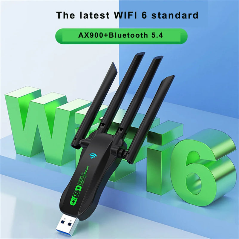 AX900 WiFi USB Adapter 6 Bluetooth 5.4 Dual Band 2.4G/5.8GHz Wireless Dongle with 4 Antennas for PC Laptop - Visuel 5 | SAMAG