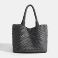 Woven Tote Bag For Women Soft Foldable Top-Handle Wristlet Bag Fashion Hobo Handbag Composite Bag with Coin Purse