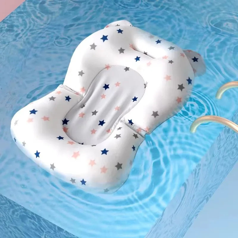 Baby Bath Seat Support Mat Infant Anti-Slip Soft Comfort Body Cushion Foldable Baby Bath Tub Pad Chair Newborn Bathtub Pillow