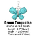OCESRIO Vintage Natural Stone Butterfly Pendant for Necklace Copper Amethyst Reiki Pendulum DIY Jewelry Making Supplies pdta921
