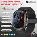 2025 New Military Grade Smart Watch Men 1.96" AMOLED Screen 5ATM Waterproof Simming Sports Fitness Tracker BT Call Smartwatches