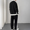 Spring Autumn Korean Fashion Patchwork Sweatshirt Elastic Casual Sweatpants Set Men Loose Comfortable Sporty - View 3 | SAMAG