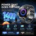 2026 New Military TANK 1400mAh Battery Smart Watch IP68 Waterproof LED Flashlight Heart Rate Sports tracker SOS Smart Watch Men
