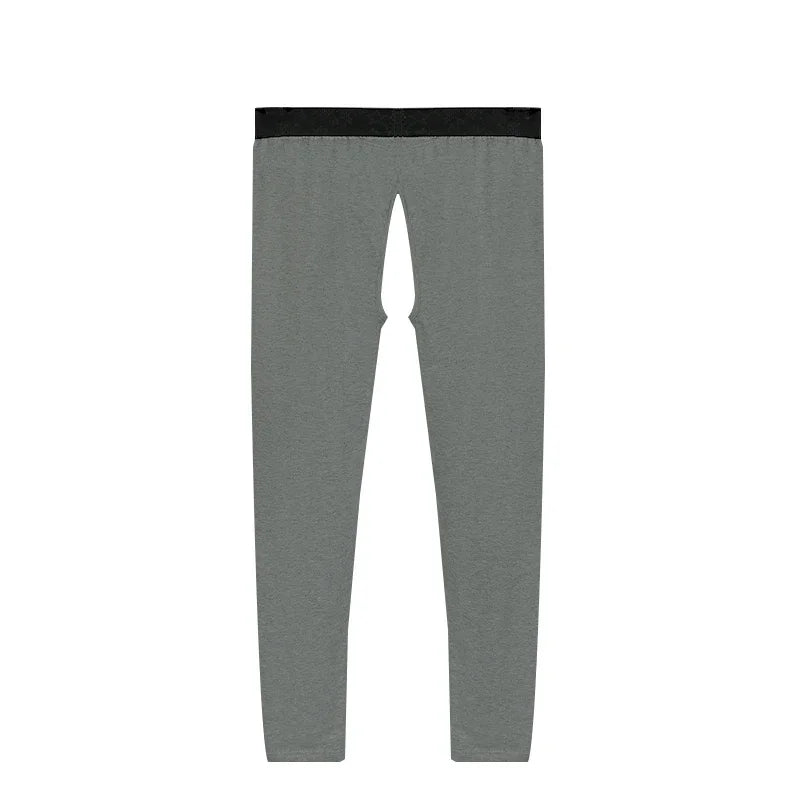 2 Open crotch thermal pants men's thin leggings middle-aged elderly long johns autumn and winter tight inner threads