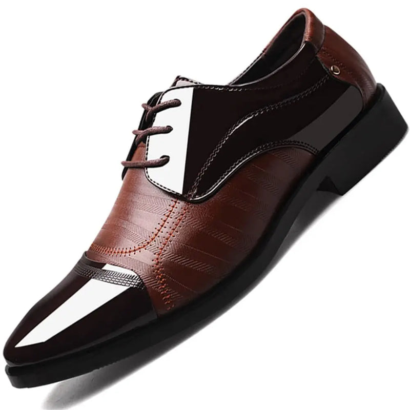 Men's Dress Shoes Business Oxfords Patent Leather Dress Shoes Classic Loafers Formal Derby Shoes For Men