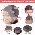 Body Wave Reddish Brown 13x6 Lace Front Wigs Human Hair Pre Plucked With Baby Hair #33 Colored Wigs for Women 180% Density