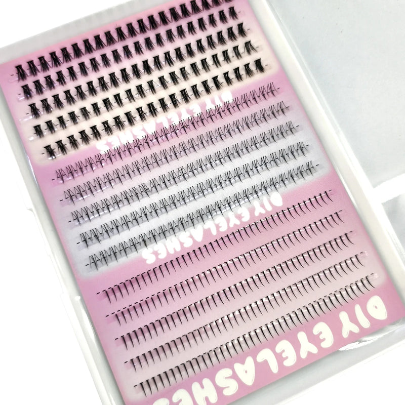 3 Styles Individual Lashes 15rows 390PCS Bottom Lashes Extension Lower Eyelash Clusters  DIY Wispy Natural Look Clear Band