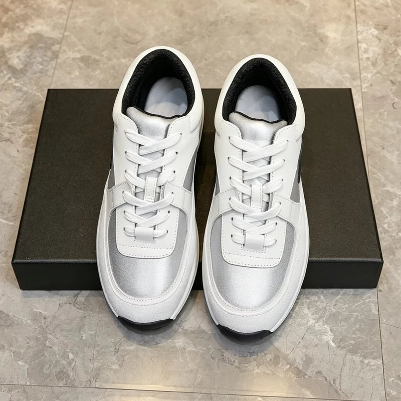 Vintage Low Top Leather Sneakers for Men Breathable Non-Slip Athletic Shoes Daily Wear Fashion Casual Trainers