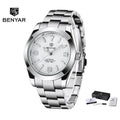 New BENYAR 41mm Men's Automatic Mechanical Watch Classic Blue Stainless Steel 50m Waterproof Luminous Male Business Wristwatch