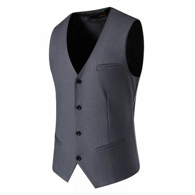 Men's Business Casual Suit Vest Slim Fit Solid Color | SAMAG