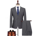 Plus Size Men‘s Suits Elegant Single Breasted Business Jacket Pants For Host Groom Groomsmen Grey Black Navy - View 7 | SAMAG