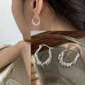 VENTFILLE 925 Sterling Silver CZ Star Moon Asymmetric Hoop Earrings for Women Girls Gold Silver Color Party Jewelry Gifts