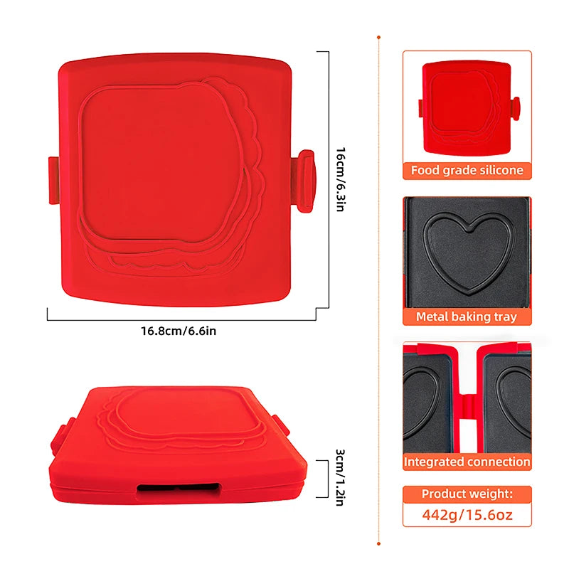 Portable Quick Heating Microwave Oven Toaster Removable Non-Stick Plates Silicone Microwavable Cookware Panini Press