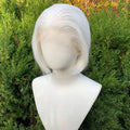 White Short Lace Front Wigs 13×4 Short Bob Cut Heat Resistant Wig Straight Glueless Lace Synthetic Hair Wig for Cosplay Daily