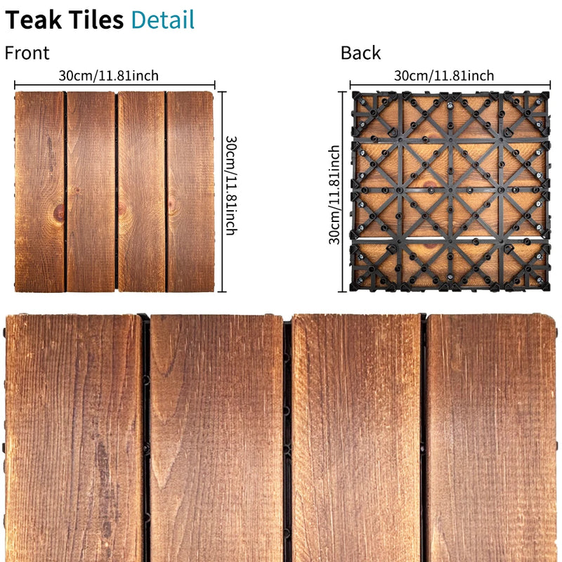 30PCS Outdoor Ground Decoration Of Household Splicing Solid Wood Flooring, Terrace, Courtyard, Balcony Renovation
