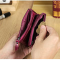 CONTACT'S Fashion Genuine Leather Women Wallet Bifold Card Holder Coin Purse Small Women's Purse Money Clip Men Pocket Wallets