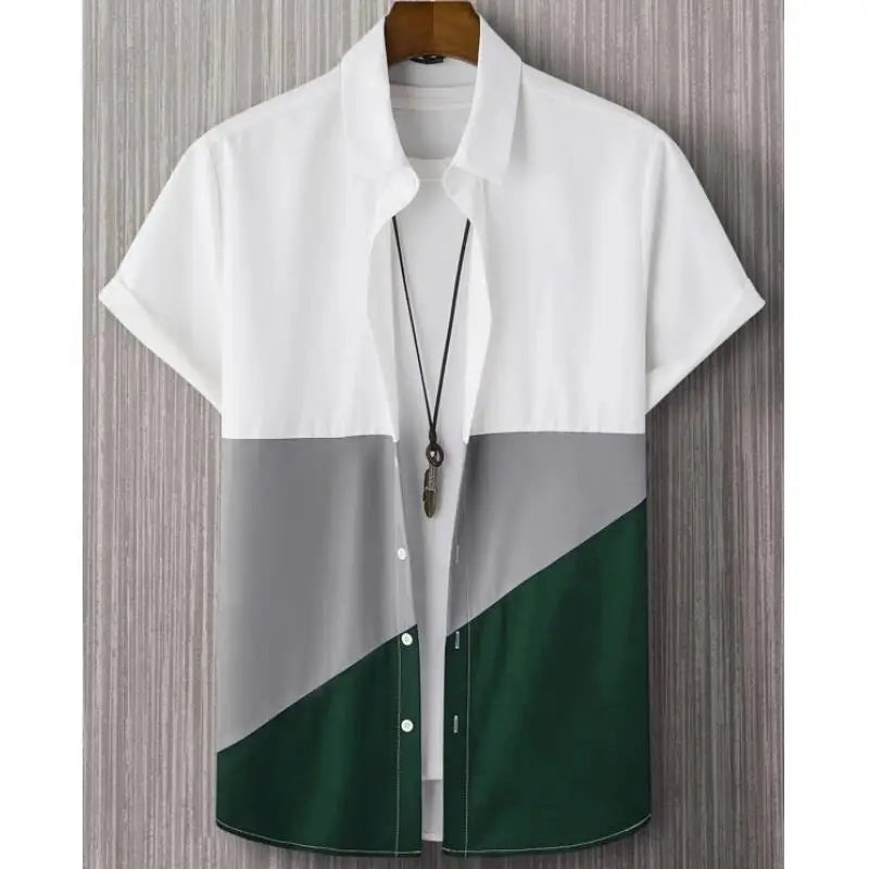 New Shirts For Men 3d Patchwork Plaid Printed Clothing | SAMAG