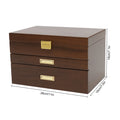 Black Walnut /Brown / White Wood Organizer Jewelry and Watch Display Case Storage Box Convenient