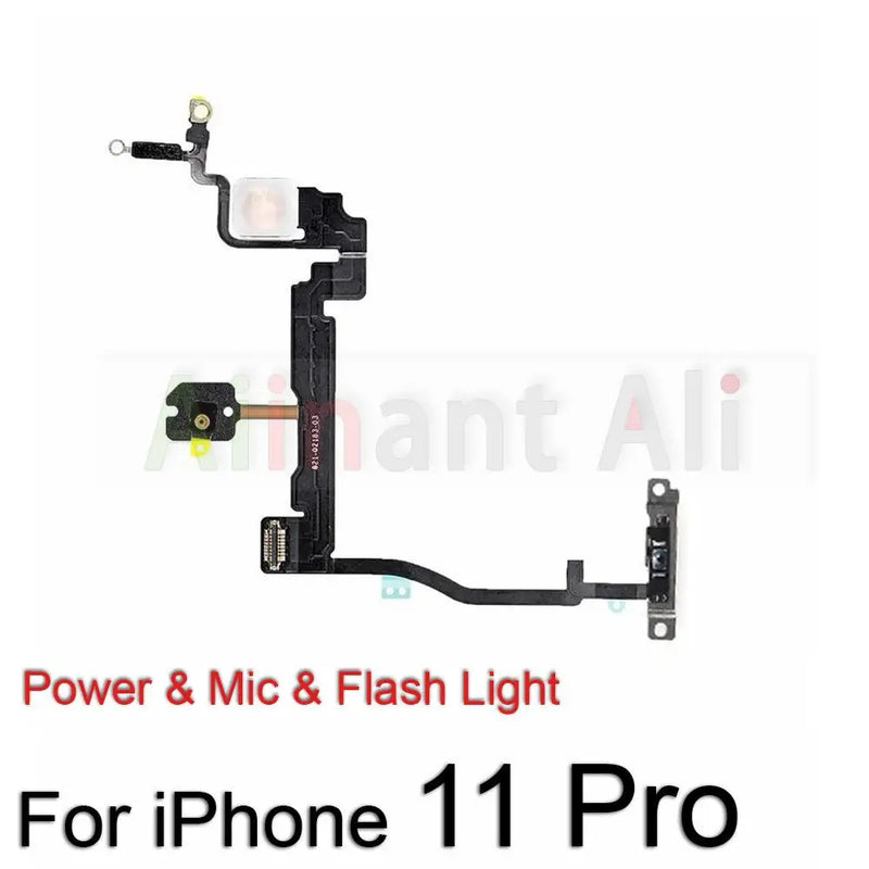 AiinAnt Power / Volume Buttons Mute Wireless Charging FlashLight Power Flex Cable For iPhone 11 Pro Max Repair Phone Parts