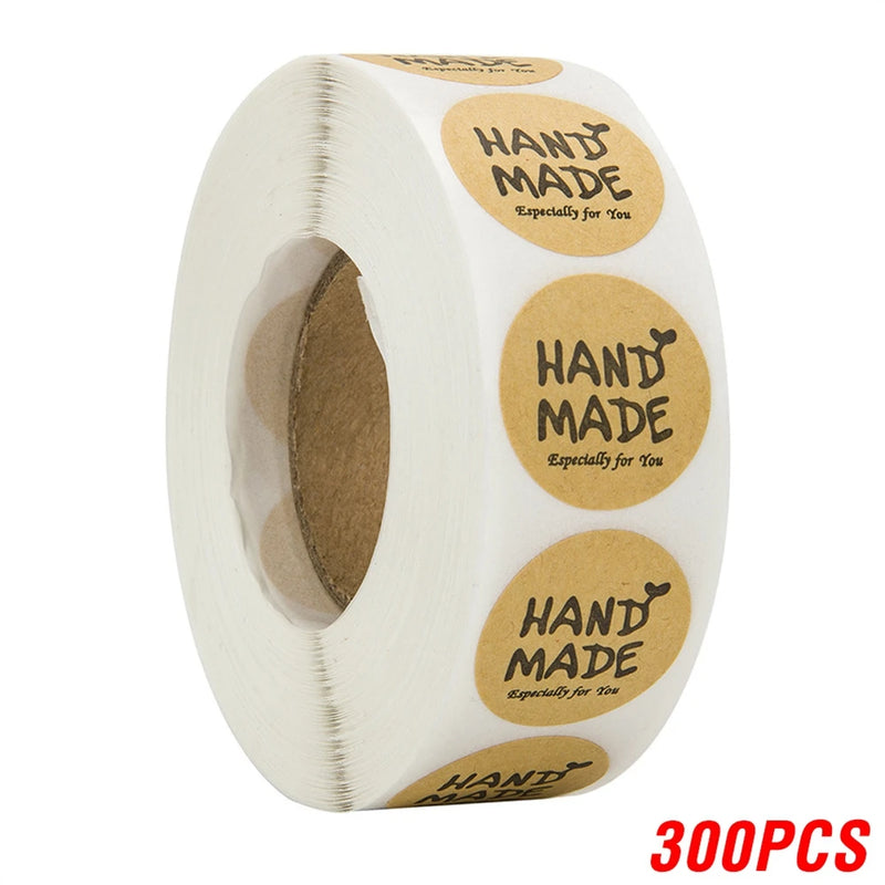 50-500pcs Kraft Paper Homemade With Love Stickers Scrapbooking For Envelope And Package Seal Labels Sticker Stationery Handmade