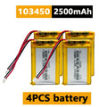 103450 3.7V 2500mAh Polymer Lithium Rechargeable Battery JST PH 2.0mm 2Pin Plug for Camera GPS Navigator MP5 Bluetooth Headset