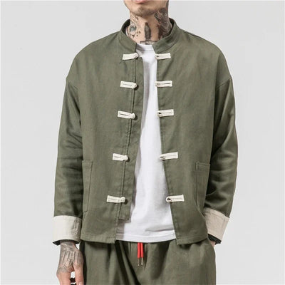 Chinese Traditional Retro Coat Man Autmn Long Sleeve Tang | SAMAG