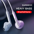 EARDECO Headphone Headset with Mic Wired Headphones Heavy Bass In Ear Stereo Wired Earphone Earbuds Wire Game Phone Earphones