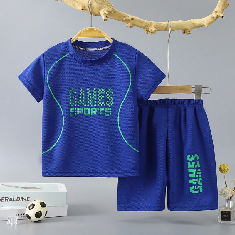 1Set Boy Girl Leisure Set Children Letter Quick Drying - View 5 | SAMAG