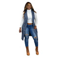 Women's Long Sleeveless Draped Open Front Sweater Vest Cardigan Side Pockets Button Daily Wear Going Out Date Draped Duster Vest